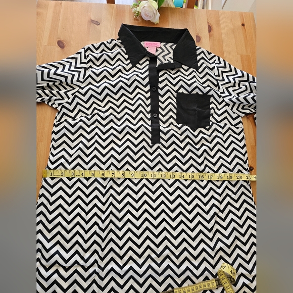 She's Cool - Women's 3/4 Sleeve Chevron Print Shift Dress XL - Picture 5 of 9